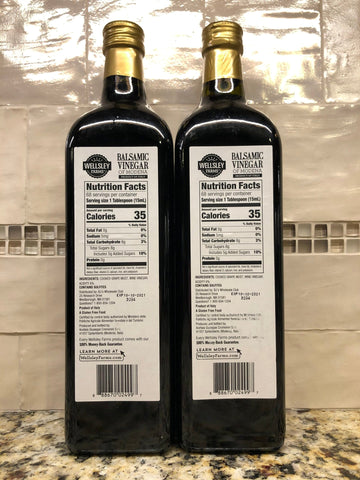 2 Bottles Wellsley Farms Balsamic Vinegar 1L Modena Italy Grape