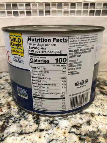 2 Cans of Bumble Bee Solid White Albacore Tuna in Water, 66.5 oz