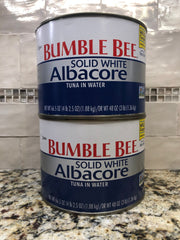 2 LARGE CANS Bumble Bee Solid White Albacore Tuna in Water 66.5 oz. Can Fish