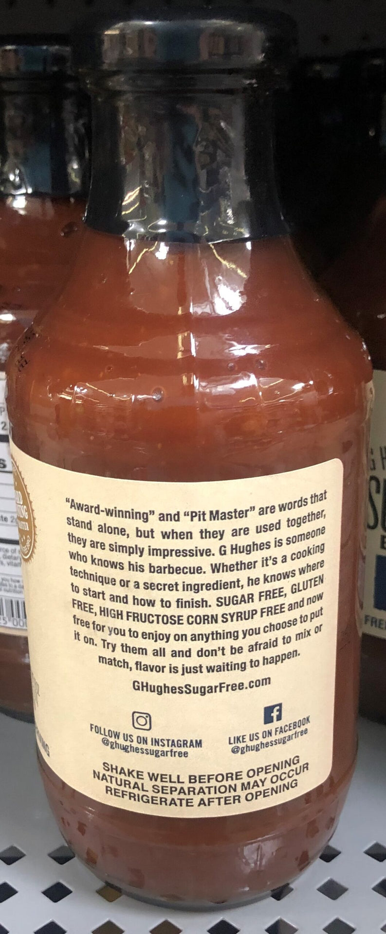 G Hughes Sugar Free Original Smokehouse BBQ Sauce, 18 oz