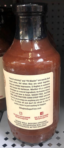 G Hughes Sugar Free Smokehouse Hickory Flavored BBQ Sauce, 18 oz