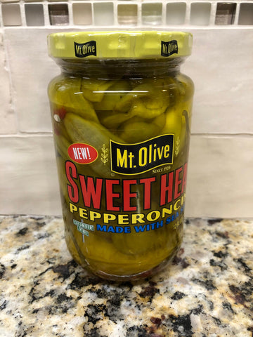 4 Jars Mount Olive SWEET HEAT Pepperoncini Peppers 12 oz Whole Mt Pickles