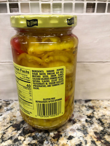 4 Jars Mount Olive SWEET HEAT Banana Pepper Rings 12 oz Whole Mt Pickles (Copy)