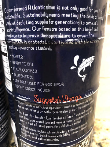 10 CANS Members Mark Canned Atlantic Salmon in water 7 oz. boneless skinless