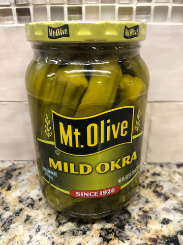 3 JARS Mount Olive Pickled Mild Okra 16 oz Mt Olive Pickles FREE SHIP