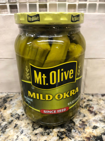 3 Jars of Mount Olive Pickled Mild Okra, 16 oz