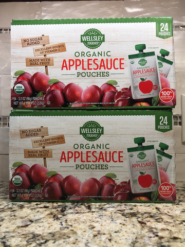 48 Wellsley Farms Organic Applesauce Squeeze Pouches like GoGo Apple Sauce