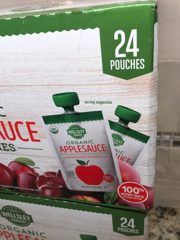 48 Wellsley Farms Organic Applesauce Squeeze Pouches like GoGo Apple Sauce