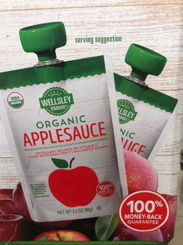 2 Boxes of 48 Wellsley Farms Organic Applesauce Squeeze Pouches