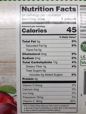 48 Wellsley Farms Organic Applesauce Squeeze Pouches like GoGo Apple Sauce