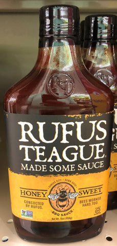 Rufus Teague Honey Sweet BBQ Sauce 16 Oz Bottle Barbecue Pork Chicken