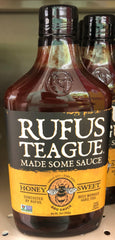 Rufus Teague Honey Sweet BBQ Sauce 16 Oz Bottle Barbecue Pork Chicken