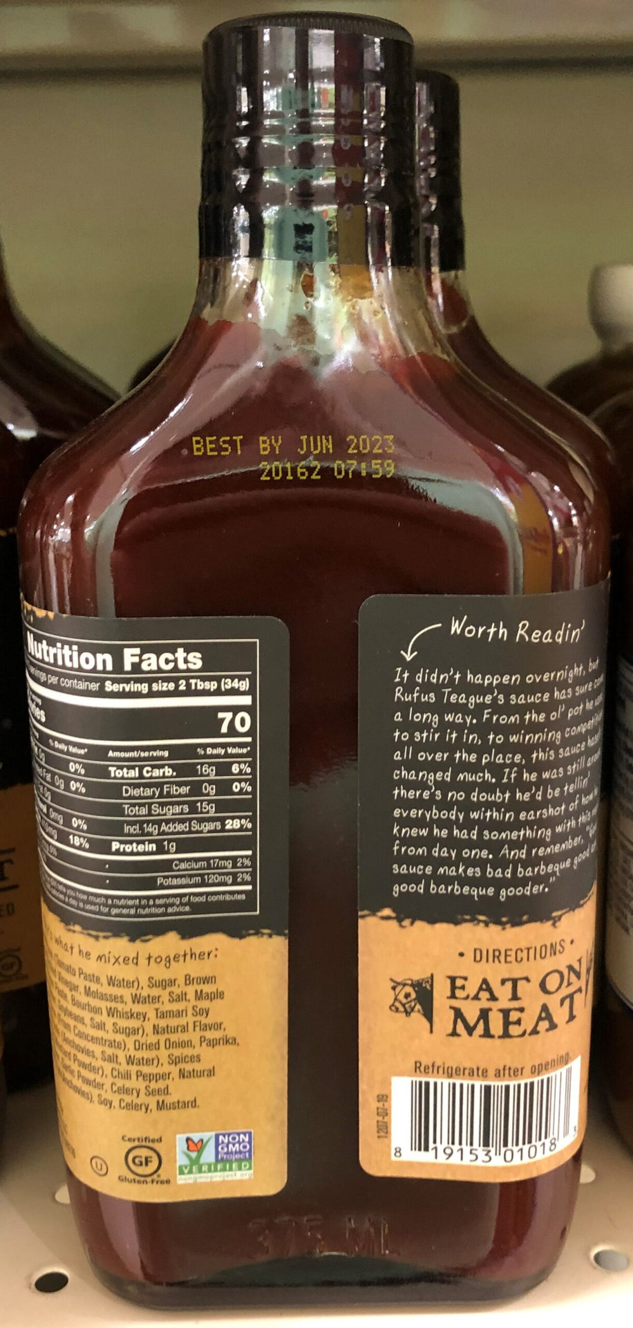 Rufus Teague Made Some Whiskey Maple BBQ Sauce, 16 oz