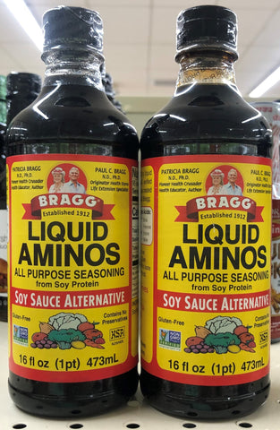 2 Bottles Bragg All Natural Liquid Aminos All Purpose Seasoning Soy Substitute