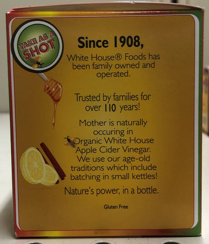 4 PACKS White House DETOX Organic Apple Cider Vinegar Shots 6 Ct Drink Mother