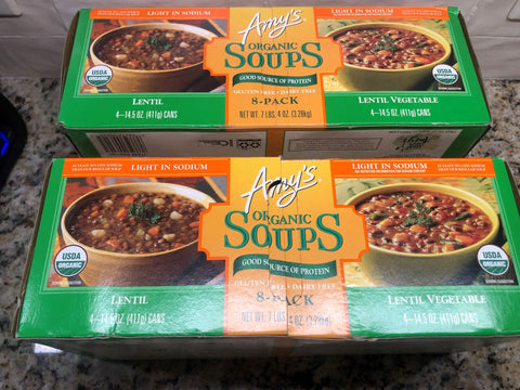 16 Cans of Amy's All Natural Organic Lentil Soup Lentil Vegetable, 14.5 oz