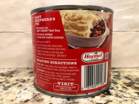 Dinty Moore Beef Stew 20 oz Can Brunswick Shepherd's Pie heat and eat