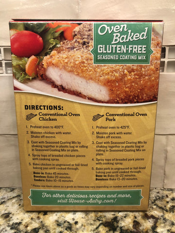 4 BOXES House Autry Oven Baked Gluten Free Seasoned Coating Mix 4.5 oz Flour