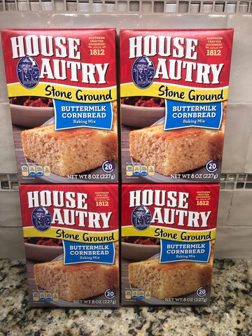 4 BOXES House Autry Buttermilk Cornbread Baking Mix 6 oz Flour Muffins