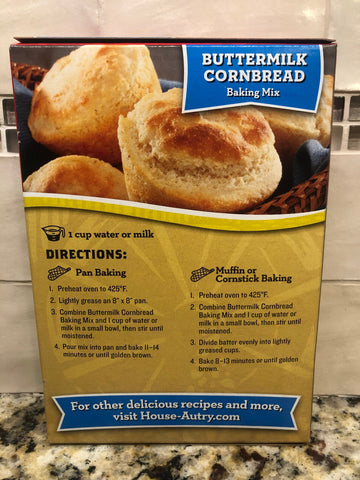 4 BOXES House Autry Buttermilk Cornbread Baking Mix 6 oz Flour Muffins