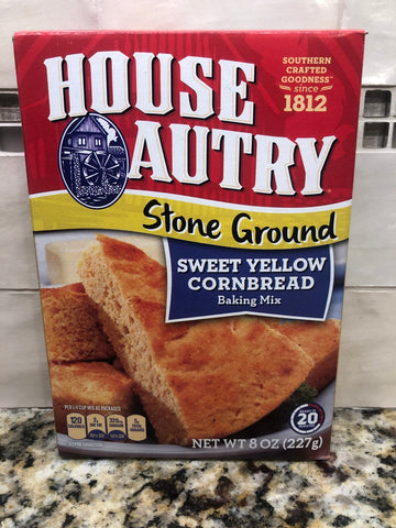 4 BOXES House Autry Stone Ground Sweet Yellow Cornbread Mix 6 oz Flour Muffins