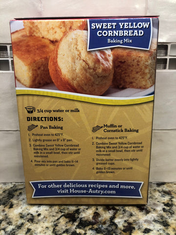 4 BOXES House Autry Stone Ground Sweet Yellow Cornbread Mix 6 oz Flour Muffins