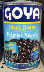 GOYA Black Beans 15.5 oz Can Frijoles Negros refried rice soup