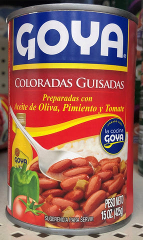 Goya Kidney Beans 15oz Can Coloradas Guisadas in olive oil pepper tomato Sauce