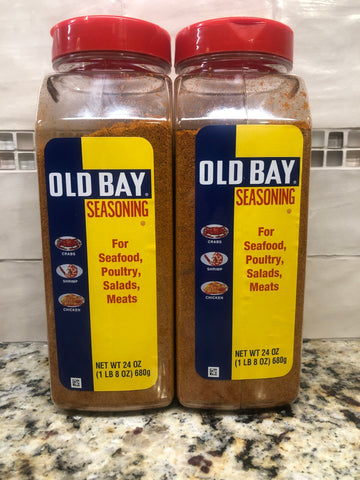 2 JARS OLD BAY Seasoning 24 oz shaker low country boil fish beef shrimp crab