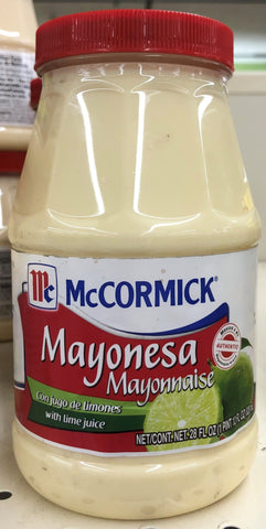 2 JARS McCormick Mayonesa Mayonnaise with Lime Juice 28 oz Mayo sauce