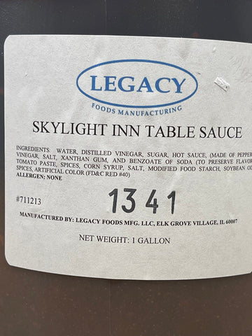 1 Gallon Legacy Skylight Inn BBQ Table Sauce 128 oz Barbecue Pork Dip NC