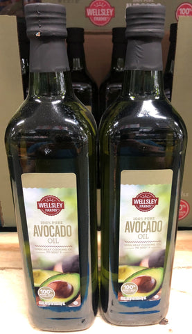 2 BOTTLES Wellsley Farms 100% Pure Avocado Oil 34 oz High Heat Cooking Oil olive
