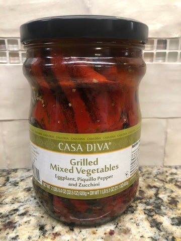 Casa Diva Grilled Mixed Vegetables Eggplant Piquillo Pepper Zucchini 32.5 oz