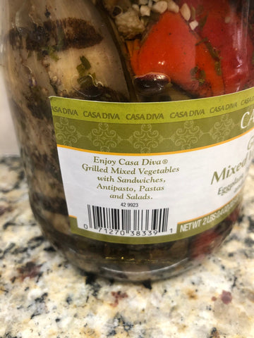 Casa Diva Grilled Mixed Vegetables Eggplant Piquillo Pepper Zucchini 32.5 oz