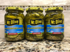 3 JARS Mount Olive No Sugar Added Pickle Bread & Butter Chips 16 oz Mt Splenda