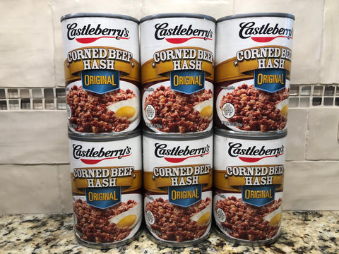 6 CANS Castleberry's Original Corned Beef Hash 15 oz Can Egg Sandwich FREE SHIP