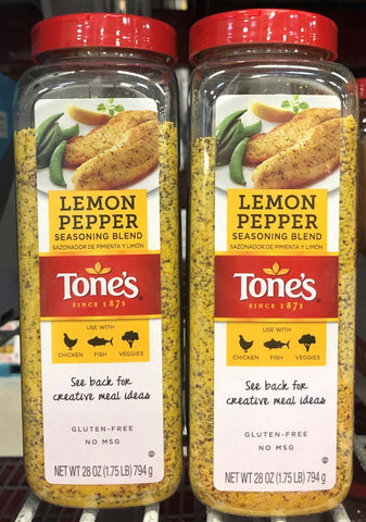 2 JARS Tone's Lemon Pepper Seasoning Blend 28 oz Chicken