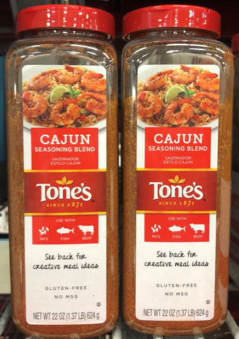 2 JARS Tone's Cajun Seasoning Blend 22 oz French Fry Shrimp Creole