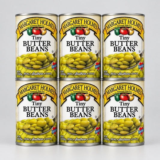 6 Cans of Margaret Holmes Southern Style Tiny Butter Beans, 15 oz