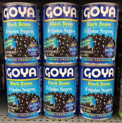 6 CANS GOYA Black Beans 15.5 oz Can Frijoles Negros refried rice soup