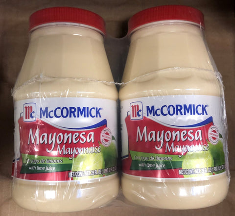 2 JARS McCormick Mayonesa Mayonnaise with Lime Juice 28 oz Mayo sauce