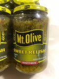 6 Jars of Mount Olive Sweet Pickle Relish, 24 oz