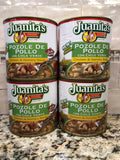 4 CANS Juanita's Pozole De Pollo Chicken & Hominy Soup 25 oz Stew FREE SHIP