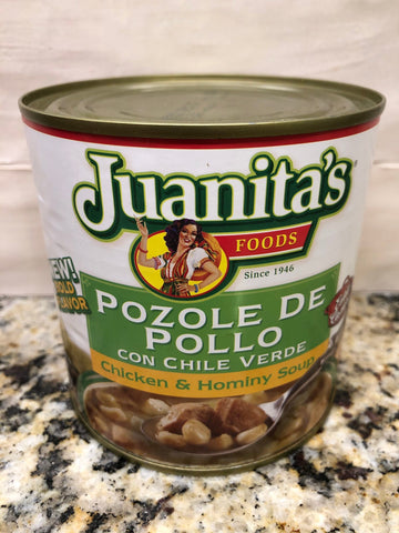 4 CANS Juanita's Pozole De Pollo Chicken & Hominy Soup 25 oz Stew