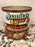 4 CANS Juanita's Extra Hot Menudo 25 oz Soup Tripe Stock