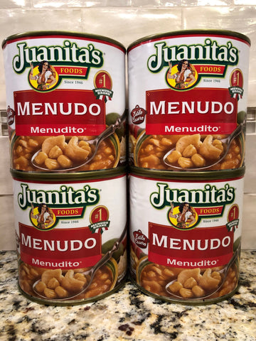 4 CANS Juanita's Menudo 25 oz Soup Tripe Bone Stock Hominy