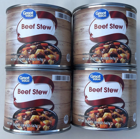 4 CANS Great Value Beef Stew 20 oz Can Brunswick Shepherd's Pie heat and eat