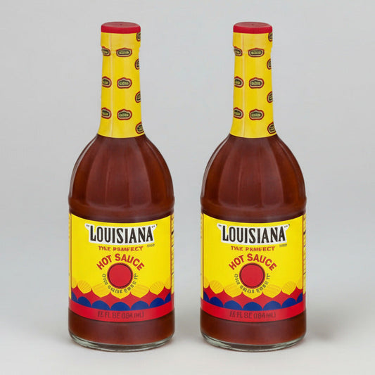 2 Bottles of Louisiana Brand The Perfect Hot Sauce Big, 32 oz
