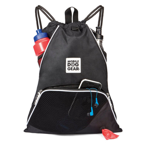 BLACK Mobile Dog Gear Dogssentials Drawstring Cinch Sack Food Puppy Toys