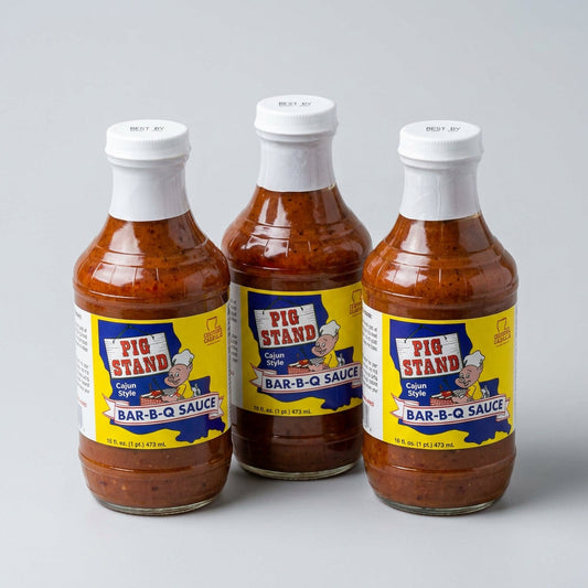 3 Bottles of Pig Stand Cajun Style Bar-B-Q BBQ Sauce, 16 oz